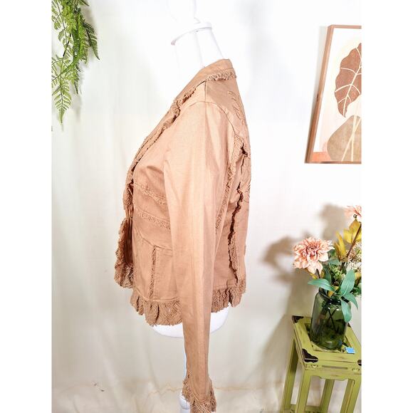 Vintage Ceres Women's Brown Embroidered Jacket Size Medium - Picture 6 of 8